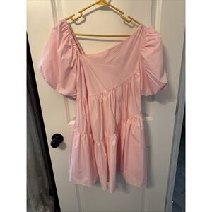 Women’s Day + Moon Asymmetric Puff Sleeve Mini Dress Size Medium